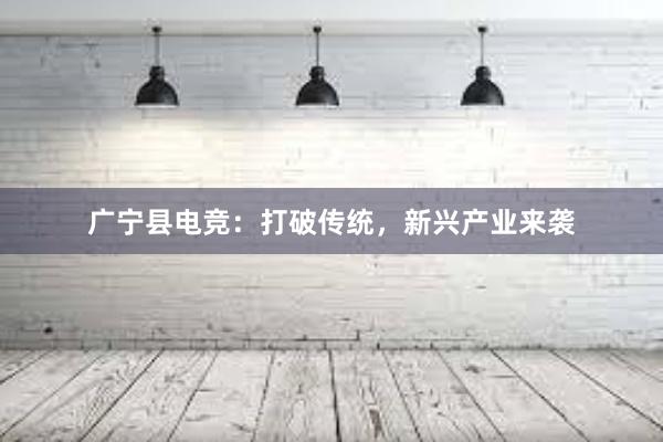 广宁县电竞：打破传统，新兴产业来袭